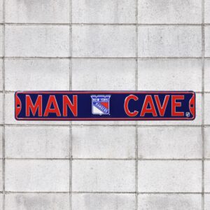 New York Rangers: Man Cave - Officially Licensed NHL Metal Street Sign by Fathead | 100% Steel