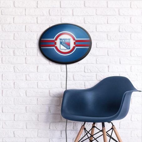 New York Rangers: Officially Licensed NHL Oval Slimline Illuminated Wall Sign 14" x 18" by Fathead