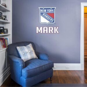 New York Rangers: Stacked Personalized Name - Officially Licensed NHL Transfer Decal in White (39.5"W x 52"H) by Fathead | Vinyl