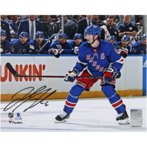 Jacob Trouba New York Rangers Autographed 8" x 10" Blue Jersey Skating Photograph